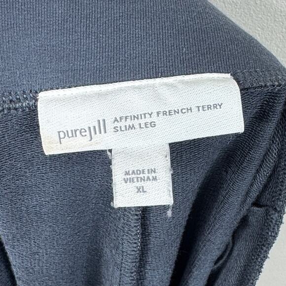 J. Jill Pure Jill Affinity French Terry Slim Leg Pants XL Blue Gray Travel Luxe - Picture 6 of 7
